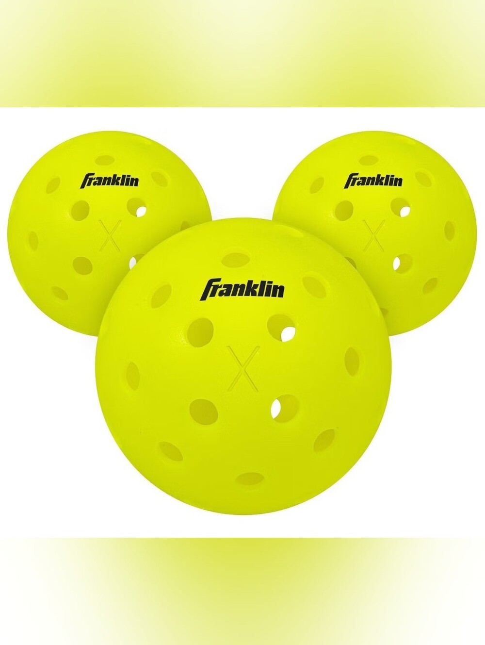 Franklin Sports X-40 Outdoor Pickleballs - Official Size - Yellow - 3 Pack